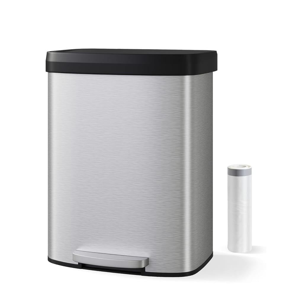 16 Gallon / 60 Liter Stainless Steel Trash Can,For Office, Bathroom, Dining Room