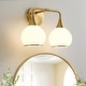 preview thumbnail 96 of 151, Modern Vanity Lights Dimmable Bathroom Light Fixtures with Glass Shade 2-Light - gold