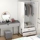 preview thumbnail 8 of 7, 2 Door 2 Drawers, White Armoires, Wardrobe Cabinet, Suitable for Wardrobes in Bedrooms, Offices