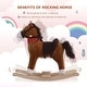 preview thumbnail 17 of 16, Kids Rocking Horse Plush Toy with Realistic Sounds and Red Scarf for Over 3 Years Old Gift