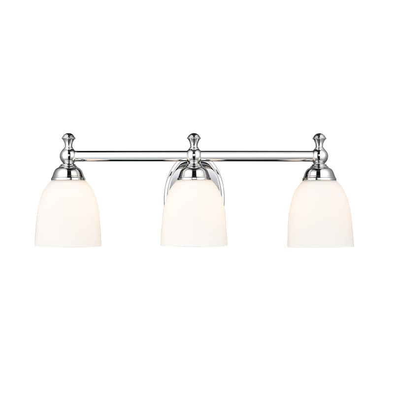 Millennium Lighting 3 Light Vanity Fixture in Multiple Finishes with Frosted Glass Shades