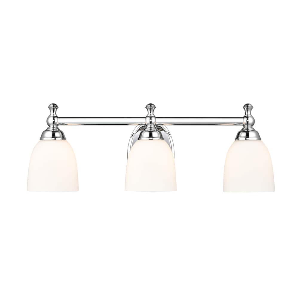 Millennium Lighting 3 Light Vanity Fixture in Multiple Finishes with Frosted Glass Shades