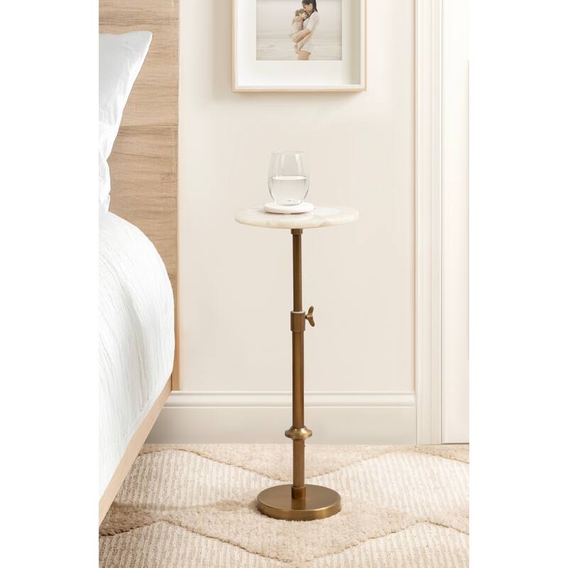 Kate and Laurel Engles Adjustable Marble Table and Plant Stand