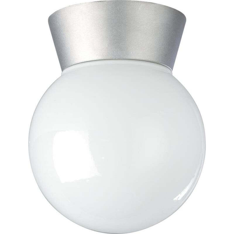 Nuvo Lighting 77/152 Single Light 6" Wide Outdoor Semi-Flush Globe - Satin Aluminum