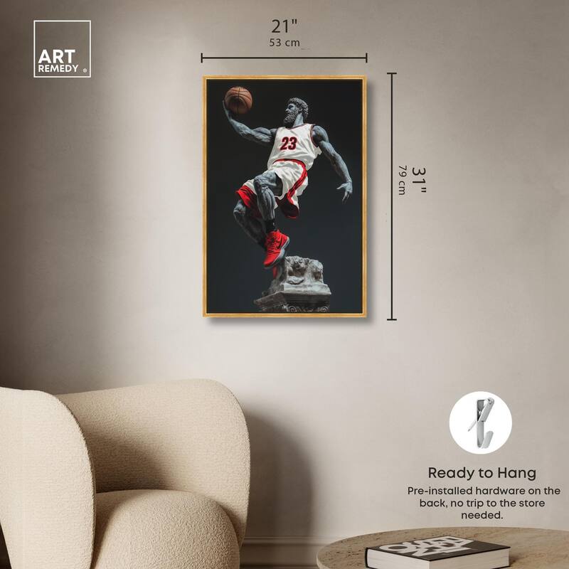 Basketball White Uniform Canvas by Art Remedy