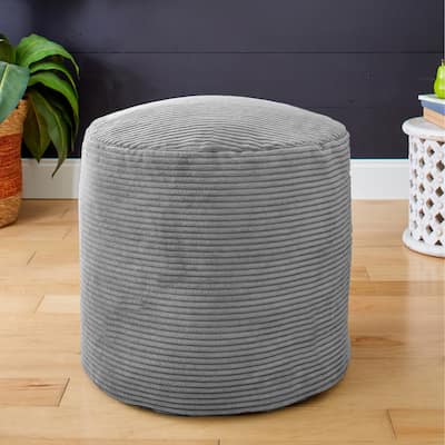 Sorra Home Indoor Soft Corduroy Small Round Pouf
