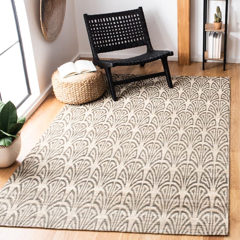 SAFAVIEH Handmade Cape Cod Sangeeta Coastal Jute Rug - 4' x 6' - Light Beige/Grey