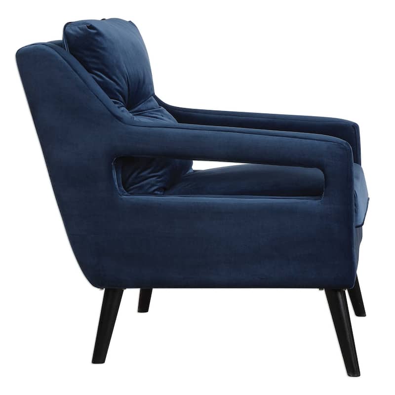 34.75" o'brien blue velvet armchair