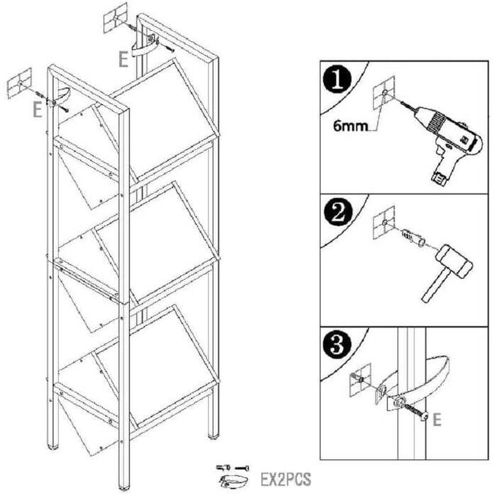 Metal Wine Rack 3-Bin Industrial Wine Bottle Stand Storage Shelf - 11.81''D x 14.56''W x 51.18''H