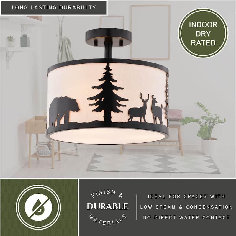 Vaxcel Lighting C0313 3 Light 13" Wide Flush Mount Drum Ceiling