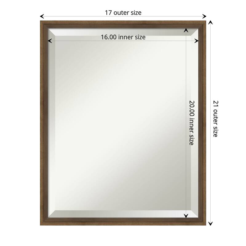Beveled Wood Bathroom Wall Mirror - Lucie Frame