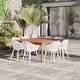 preview thumbnail 13 of 11, Amazonia Medford 9-Piece Eucalyptus Wood Patio Dining set White Chairs and Aluminum Legs