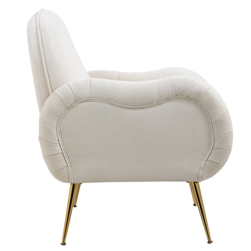Snowflake Fabric Accent Chair with Gold Legs