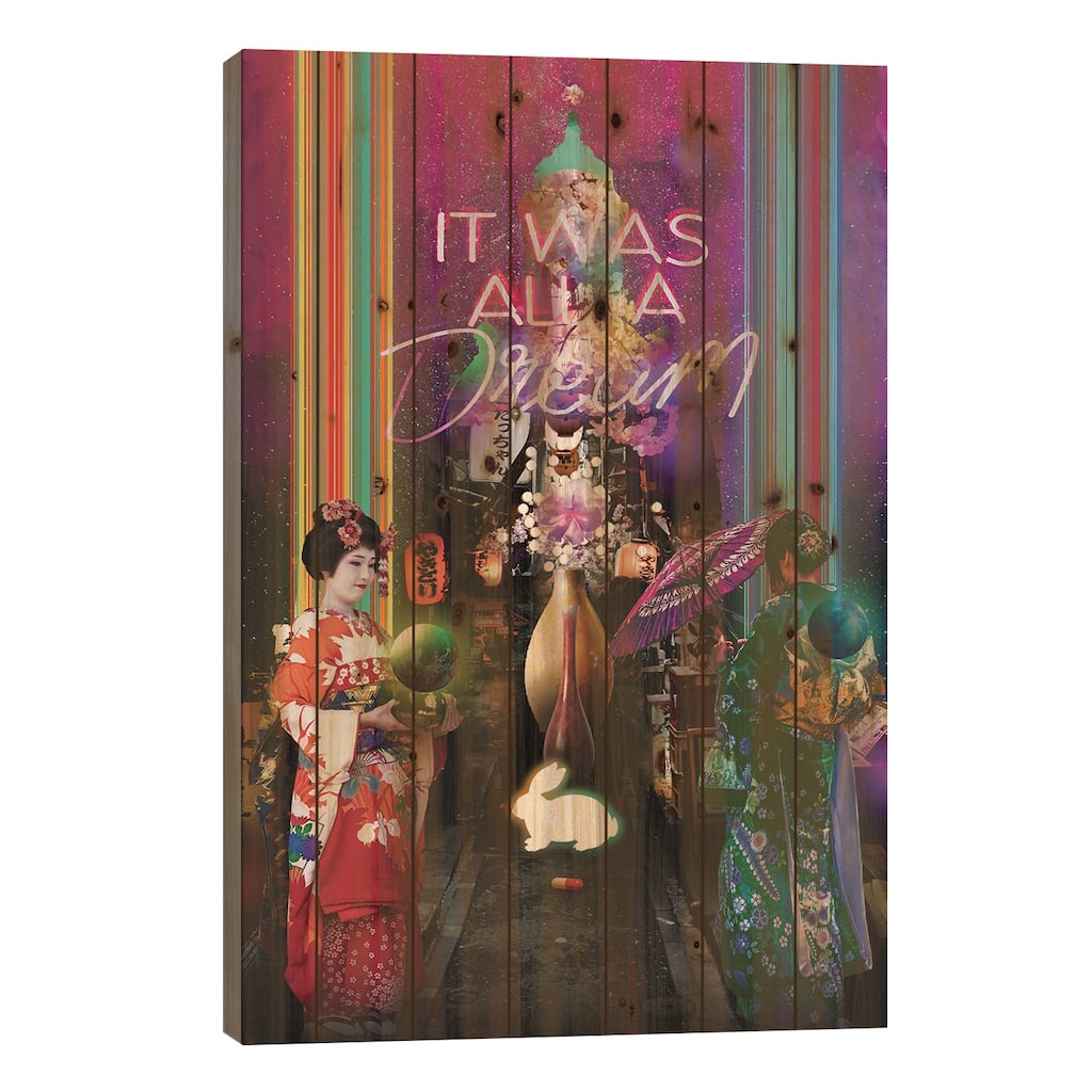 It Was All A Dream Print On Wood by David Loblaw - Multi-Color