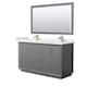Option Dark Gray / White Cultured Marble Top / Satin