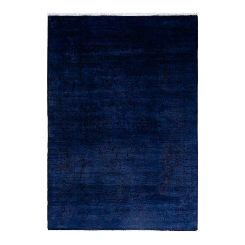 Fine Vibrance One-of-a-Kind Hand-Knotted Area Rug - Purple, 6' 2" x 8' 7" - 6' 2" x 8' 7"