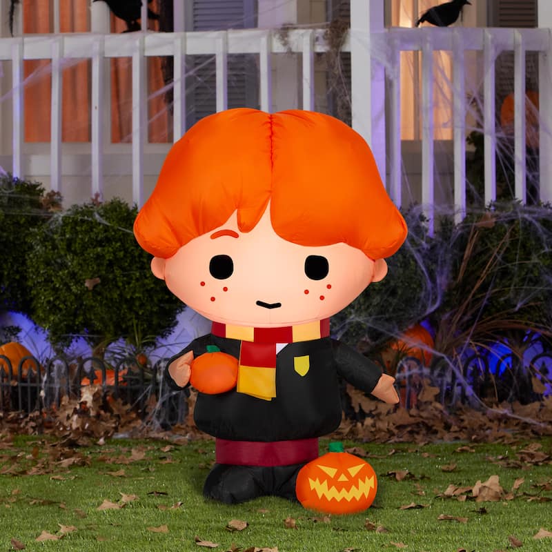 Gemmy Airblown Ron w/Jack O' Lanterns WB, 3 ft Tall, Multi