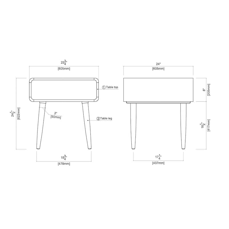 Alborg End Table - Rich Walnut Finish