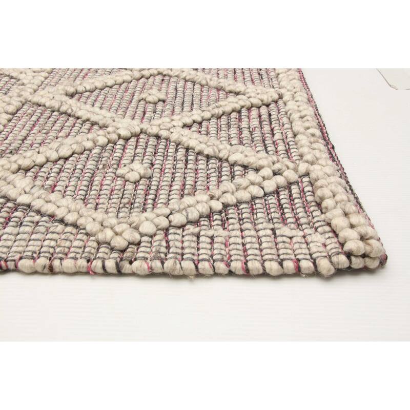 ECARPETGALLERY Braid weave Sienna Grey Wool Rug - 5'1 x 7'10