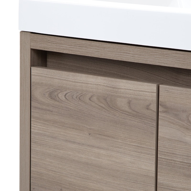 Kelby 24.5" 2-Door Floating Bathroom Vanity With White Sink Top