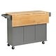 preview thumbnail 10 of 18, 3-drawer Drop Leaf Kitchen Cart