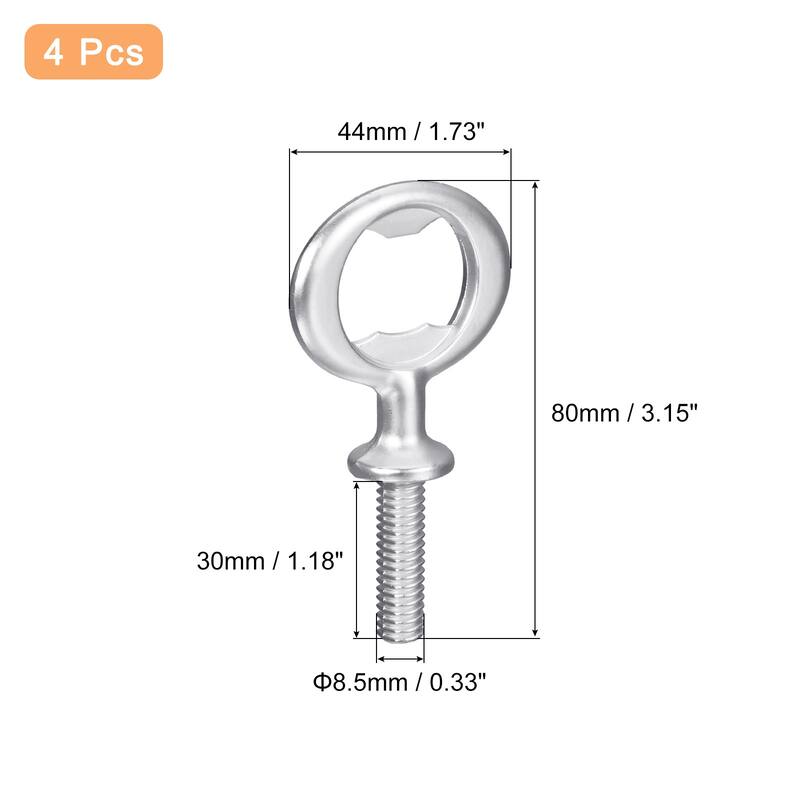 Bottle Opener, 4Pcs Zinc Alloy Threaded Hardware for DIY Craft - Matte Silver - 80mm
