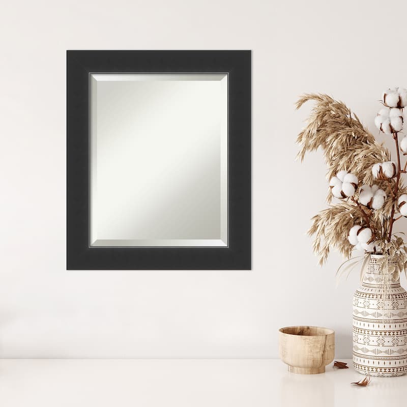 Beveled Wood Wall Mirror - Corvino Black Frame