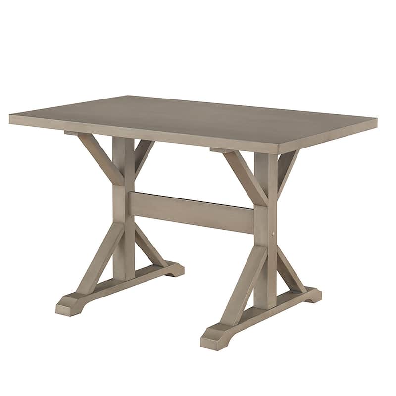 HomeRoots 48" Gray Solid Wood Trestle Writing Desk
