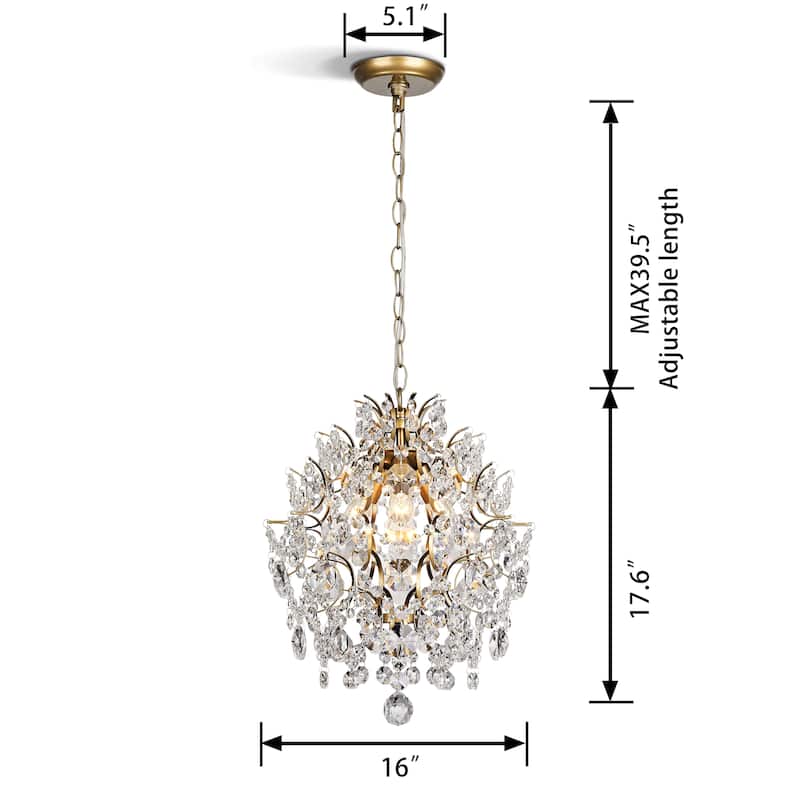 Dalia Indoor 3-light Crystal Chandelier