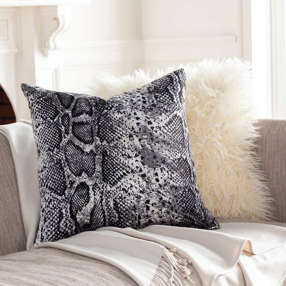 Fidi Eclectic Black & White Animal Print Throw Pillow