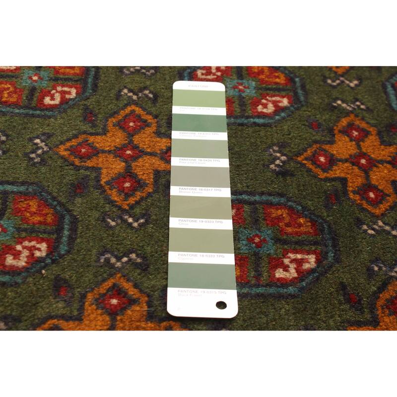 ECARPETGALLERY Hand-knotted Uzbek Kargahi Green Wool Rug - 5'7 x 7'10
