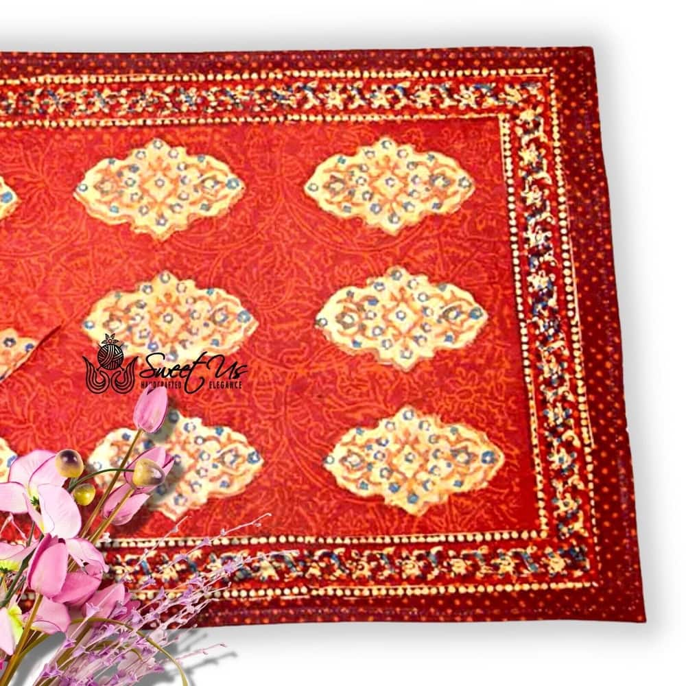 Chic Rustic Geometric Cotton Block Print Tablecloth Collection