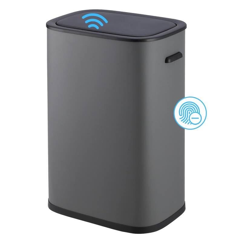 Automatic Trash Can with Lid,13 Gallon Smart Trash Can, 50L Motion Sensor Trash Can - Grey