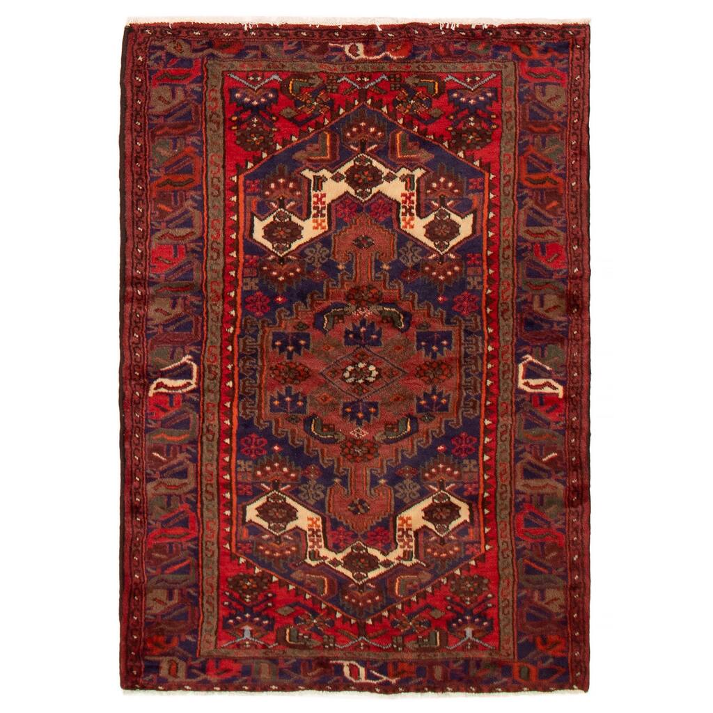 ECARPETGALLERY Hand-knotted Andelz Red Wool Rug - 4'1 x 5'10