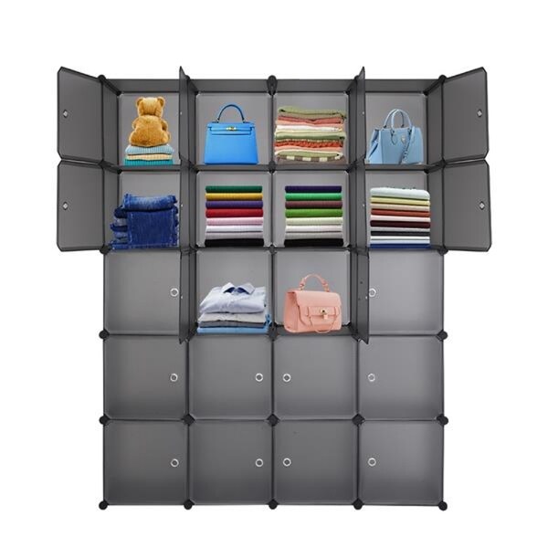 置物 More and More 20 Cube Storage Shelves with Door, Hanging Rod, 58