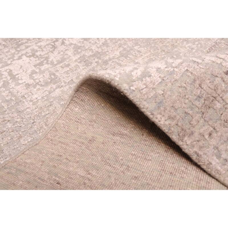 ECARPETGALLERY Hand-knotted Legacy Grey Silk, Wool Rug - 2'6 x 9'10