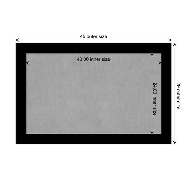 dimension image slide 6 of 17, Amanti Art Basic Black Framed Magnetic Board