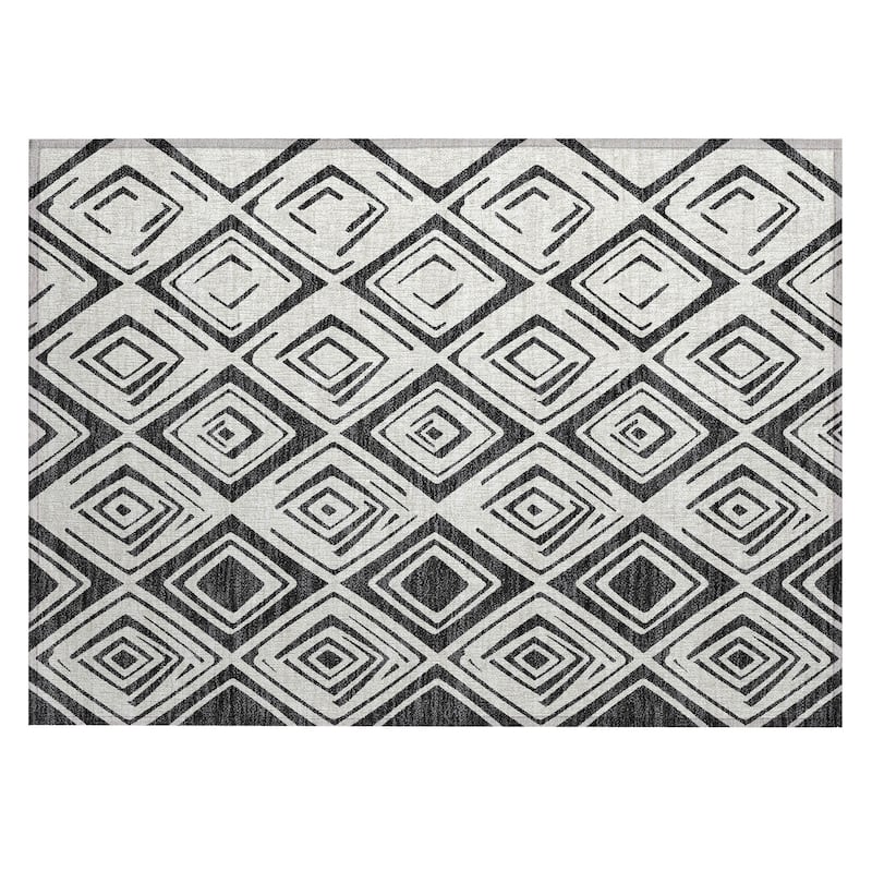 Machine Washable Indoor/ Outdoor Chantille Ombre Diamonds Rug