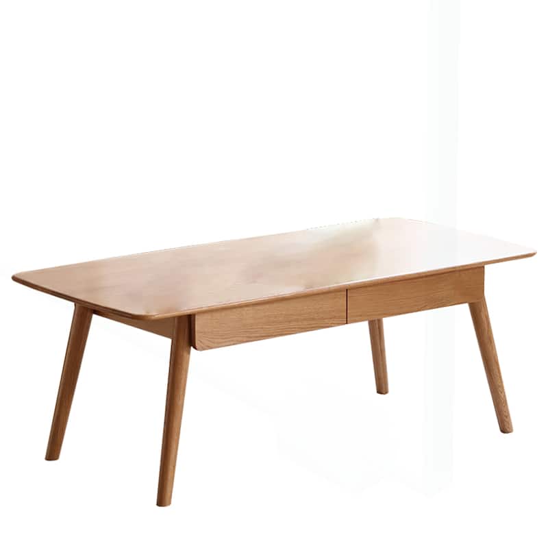 Versatile Solid Wood Coffee Table with Storage and Sturdy Construction - Oak - Wood
