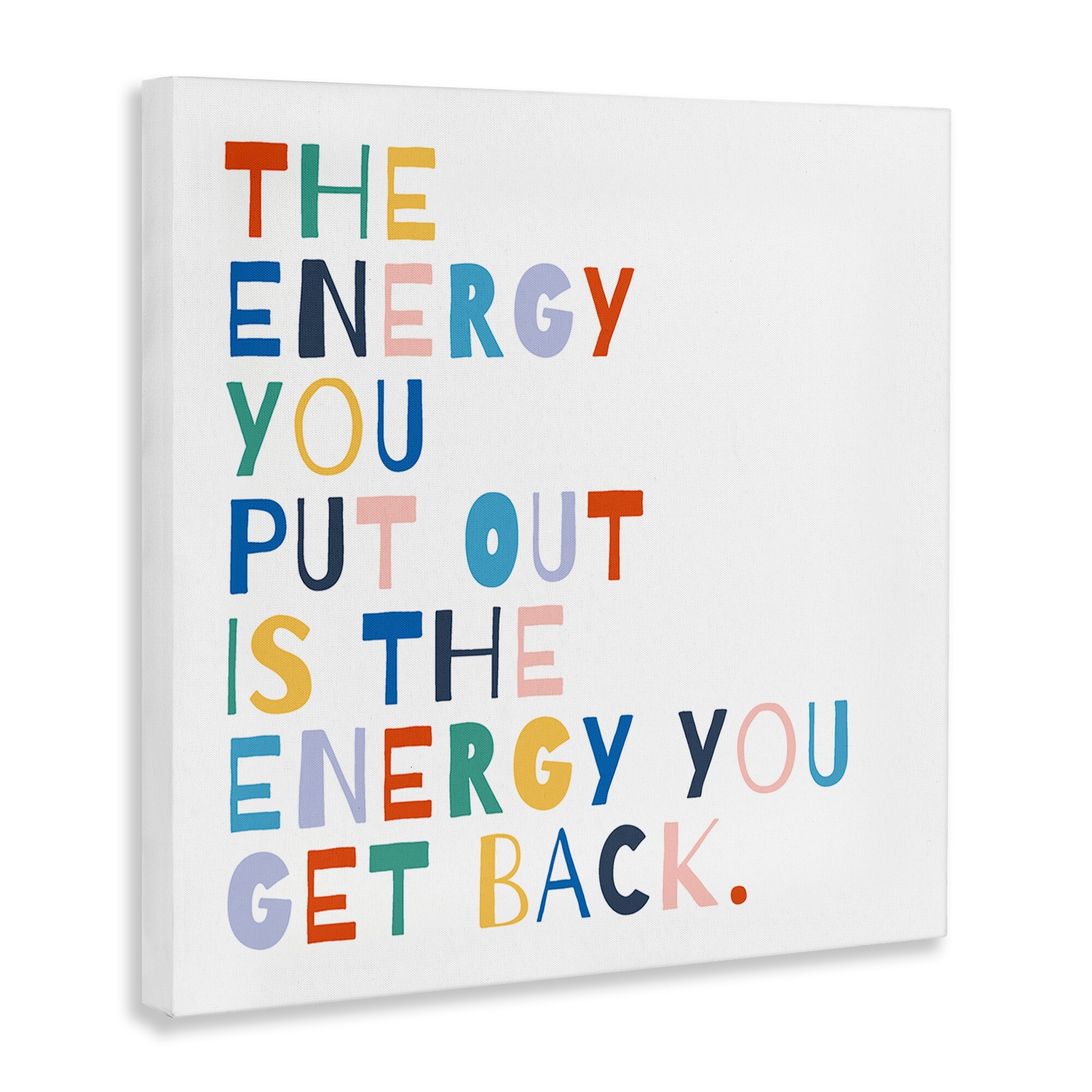 Stupell Vibrant Rainbow Energy Motivational Message Canvas Wall Art-image