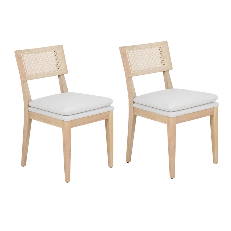 Monroe Rubberwood Cane Back Solid Wood Side Chair by East at Main (Set of 2)