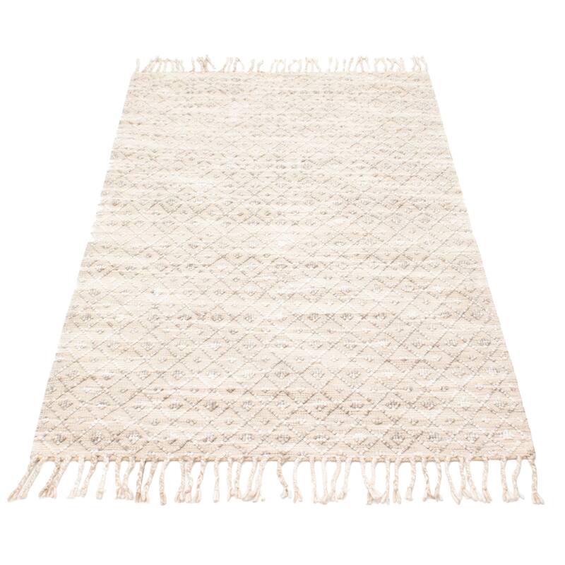 ECARPETGALLERY Braid weave Sienna Tan Wool Rug - 4'11 x 8'1