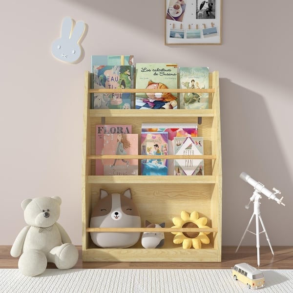 slide 2 of 30, 3 Tier Kids Book Shelf,Kids Book Rack, Helps Keep Bedrooms, Playrooms, and Classrooms Organized