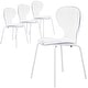 preview thumbnail 1 of 9, Stackable Plastic Dining Chair Set of 4 Transparent Modern Accent Side Chair for Indoor and Outdoor Clear