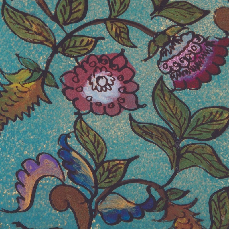 Handmade Flowering Companion Reverse-Painted Glass Pencil Holder (Peru) - 3.9" H x 3.3" W x 3.3" D