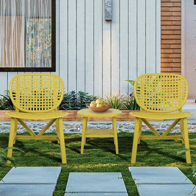 Outdoor 3 Pieces Patio Table Chair Set