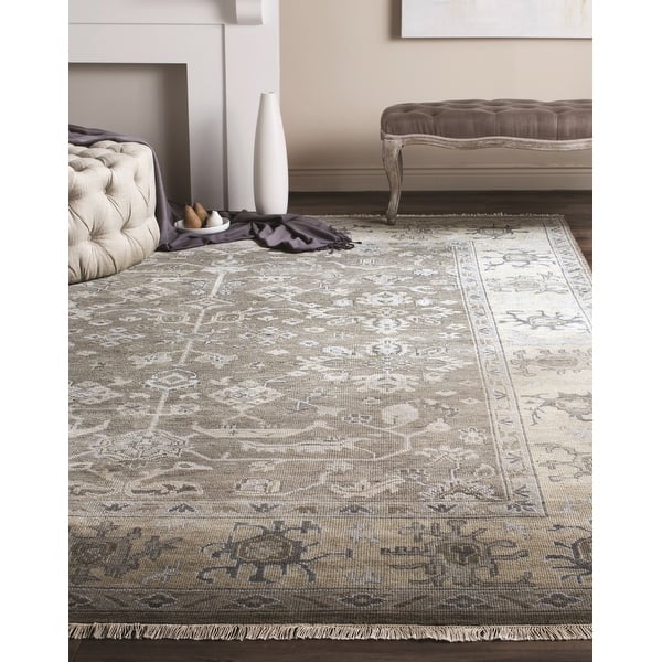 Safavieh Couture Hand Knotted Oushak Faiza Traditional Oriental Wool Rug With Fringe Overstock 19896118