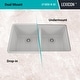 preview thumbnail 9 of 8, 32 Inch Lexicon Platinum Quartz Composite Drop-in Undermount Galaxy White - 19" W x 32" L x 9.75" H