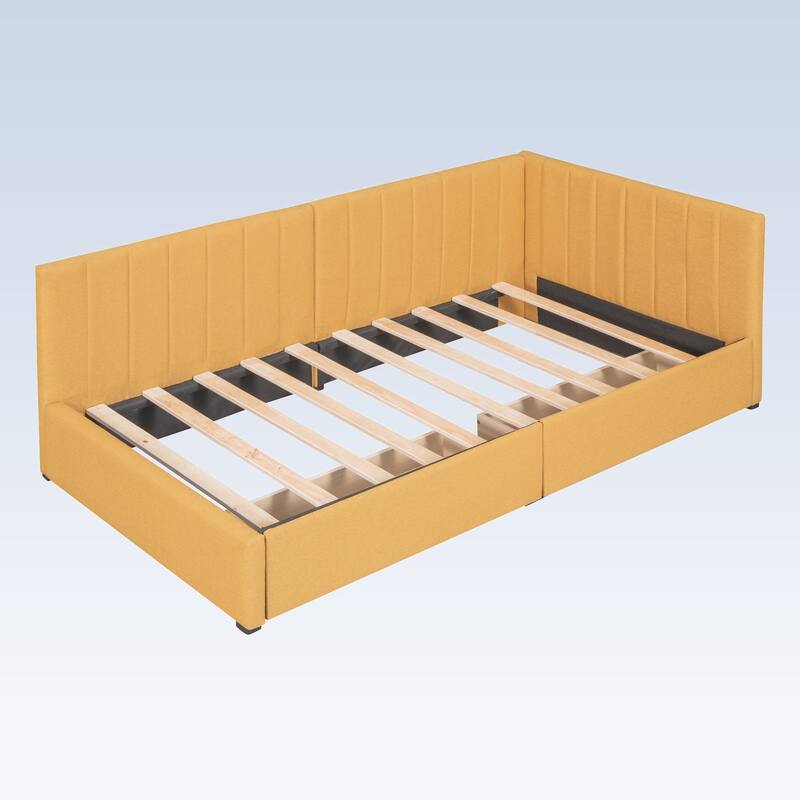 Modern Twin Size Upholstered Daybed with 2 Storage Drawers