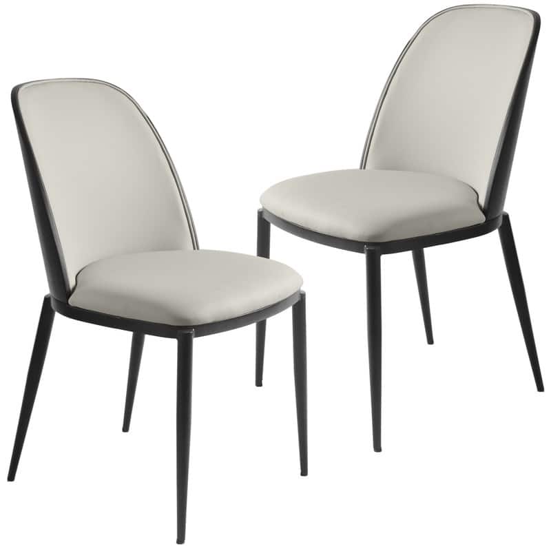 Tule Modern Velvet, Leather, or Suede Fabric Upholstered Dining Chair with Metal Legs for Home, Cafe, Restaurant (Set of 2)